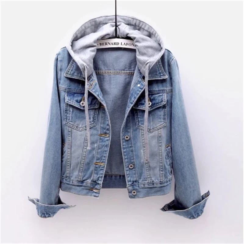 Lockie - Denim jas met capuchon