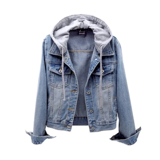 Lockie - Denim jas met capuchon