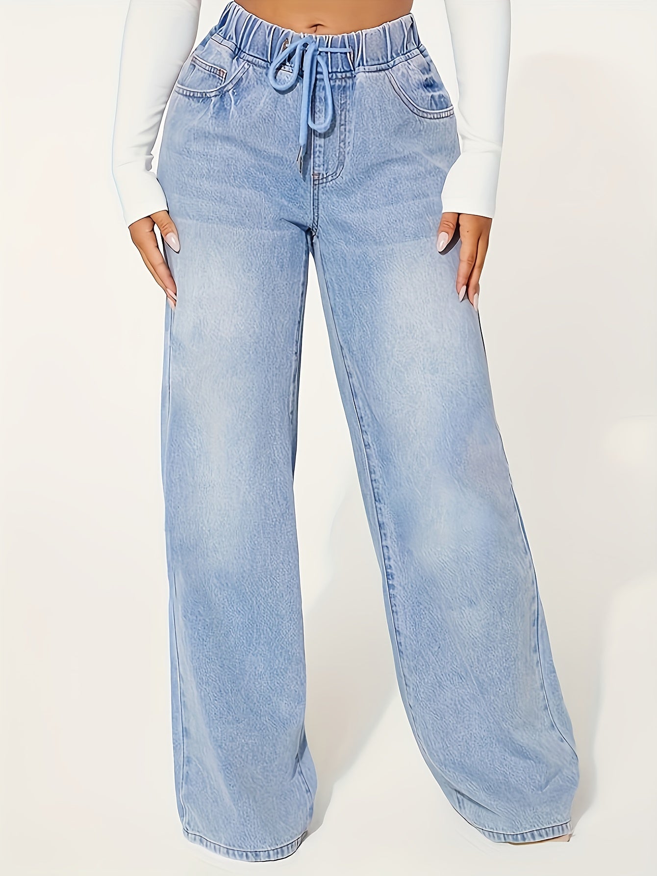 Blauwe Baggy Jeans met koord - Sophia