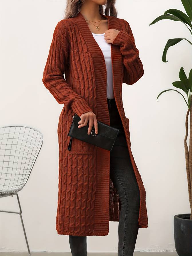 Bruine lange cardigan