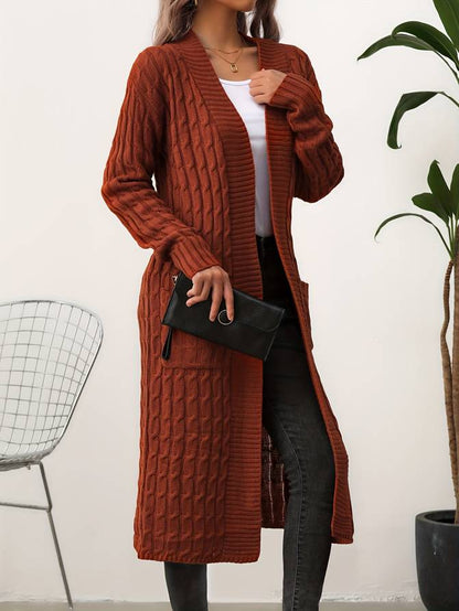 Bruine lange cardigan