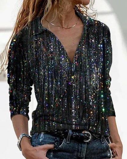 Maryjo - Blouse met lange mouwen en revers