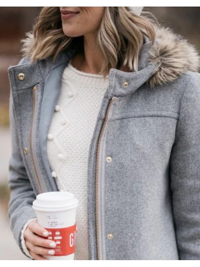 Ren | Wijde wollen jas met omslagkraag