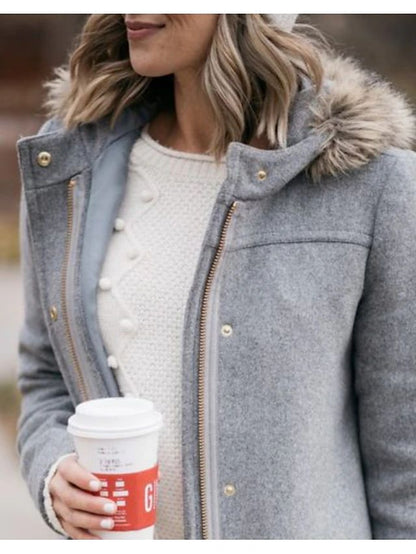 Ren | Wijde wollen jas met omslagkraag