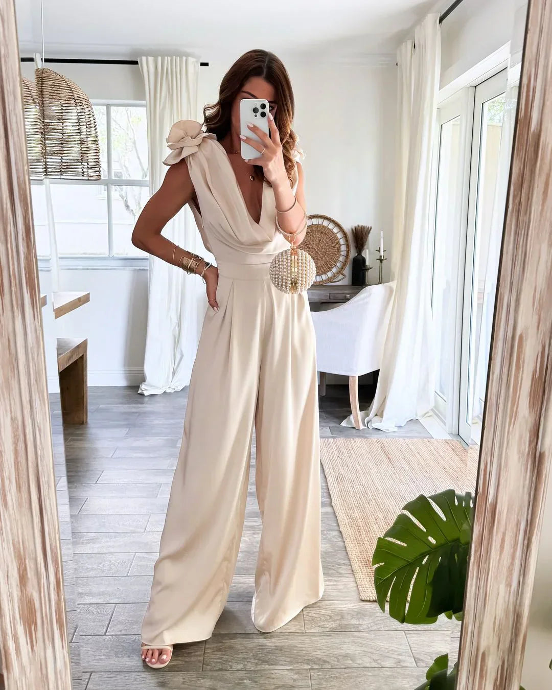 Imogene - Jumpsuit met watervalhals