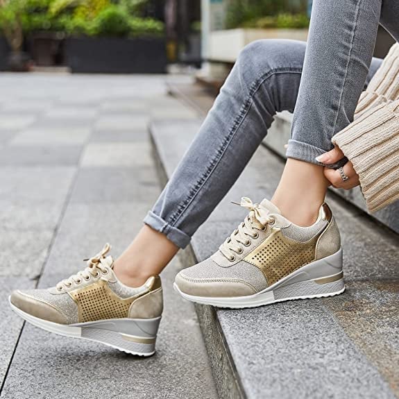 Annabel - Orthopedische hoge hak sneakers met sleehak