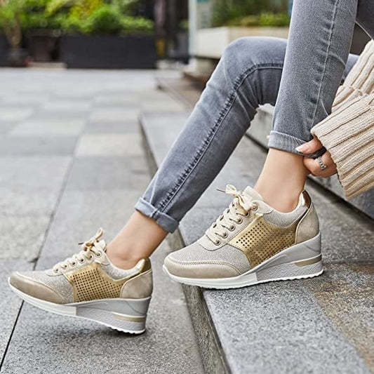Annabel - Orthopedische hoge hak sneakers met sleehak