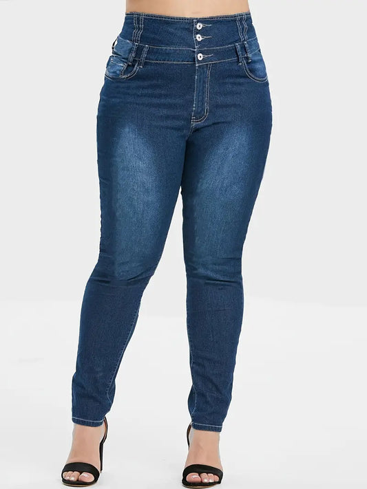 ModeParisienne® Analin - Chique Geknöpfte Rokkenjeans
