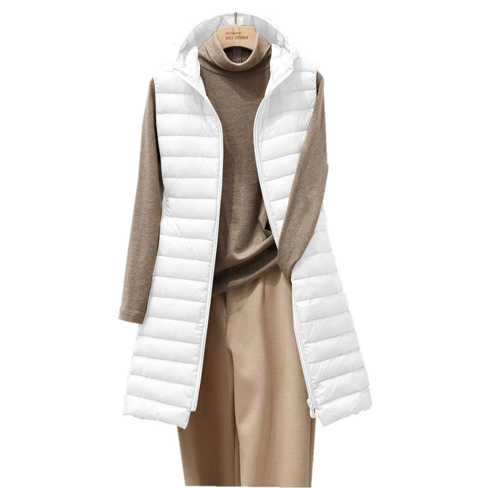 Fiona Lange Bodywarmer | Comfortabele, elegante, lange gevoerde jas