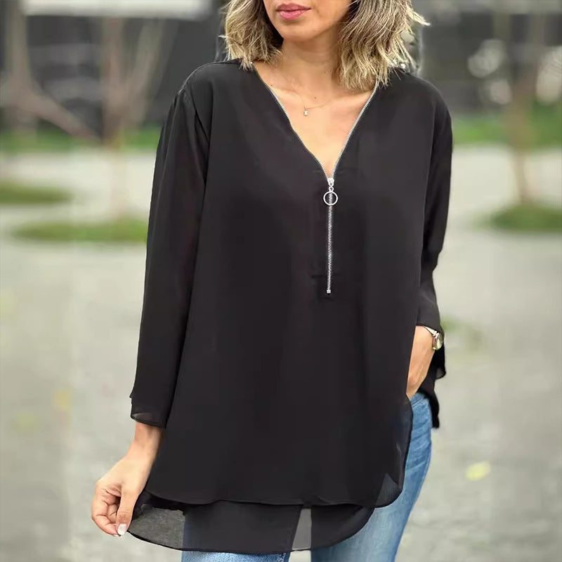 Romy | blouse met rits