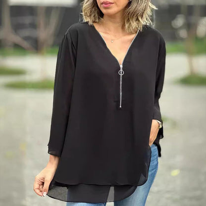 Romy | blouse met rits