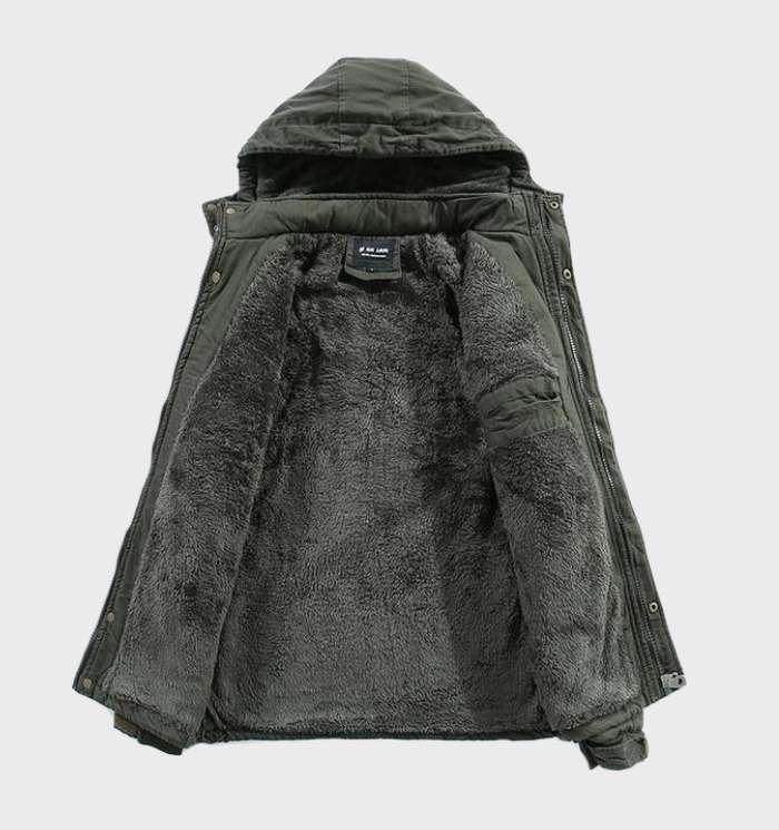 Orly - dikke cargo jas met fleece voering en capuchon