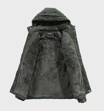 Orly - dikke cargo jas met fleece voering en capuchon