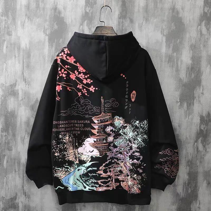 ModeParisienne® Kaori – Japanse Landschap Hoodie | Omarm Sereniteit en Stijl met Uniek Ontwerp