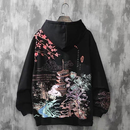 ModeParisienne® Kaori – Japanse Landschap Hoodie | Omarm Sereniteit en Stijl met Uniek Ontwerp