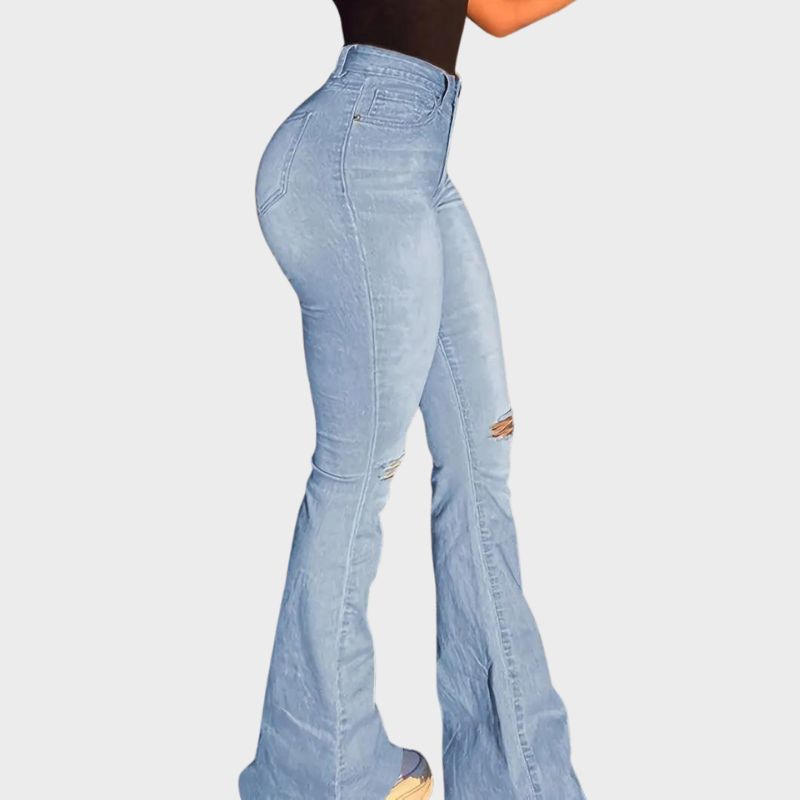 Denim broek met hoge taille