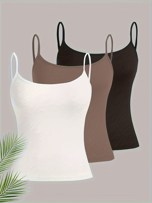 Effen 3-pack Cami Tops - Daisy