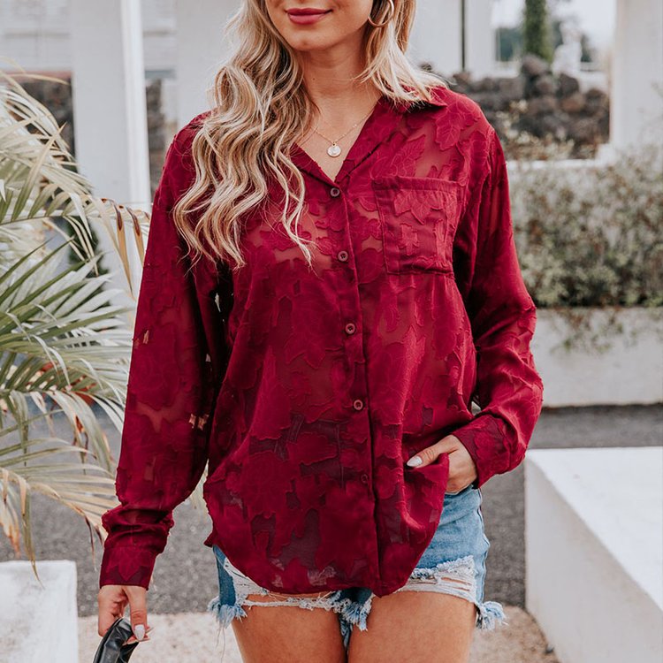 Sofia | Chique Jacquard Blouse