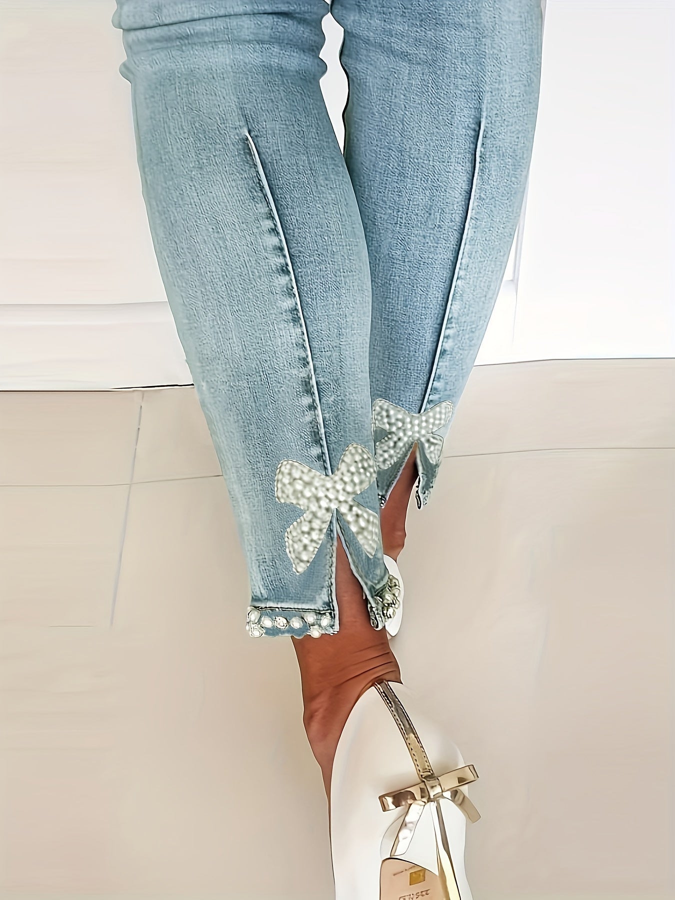 Blauwe high-stretch skinny jeans – Isabella