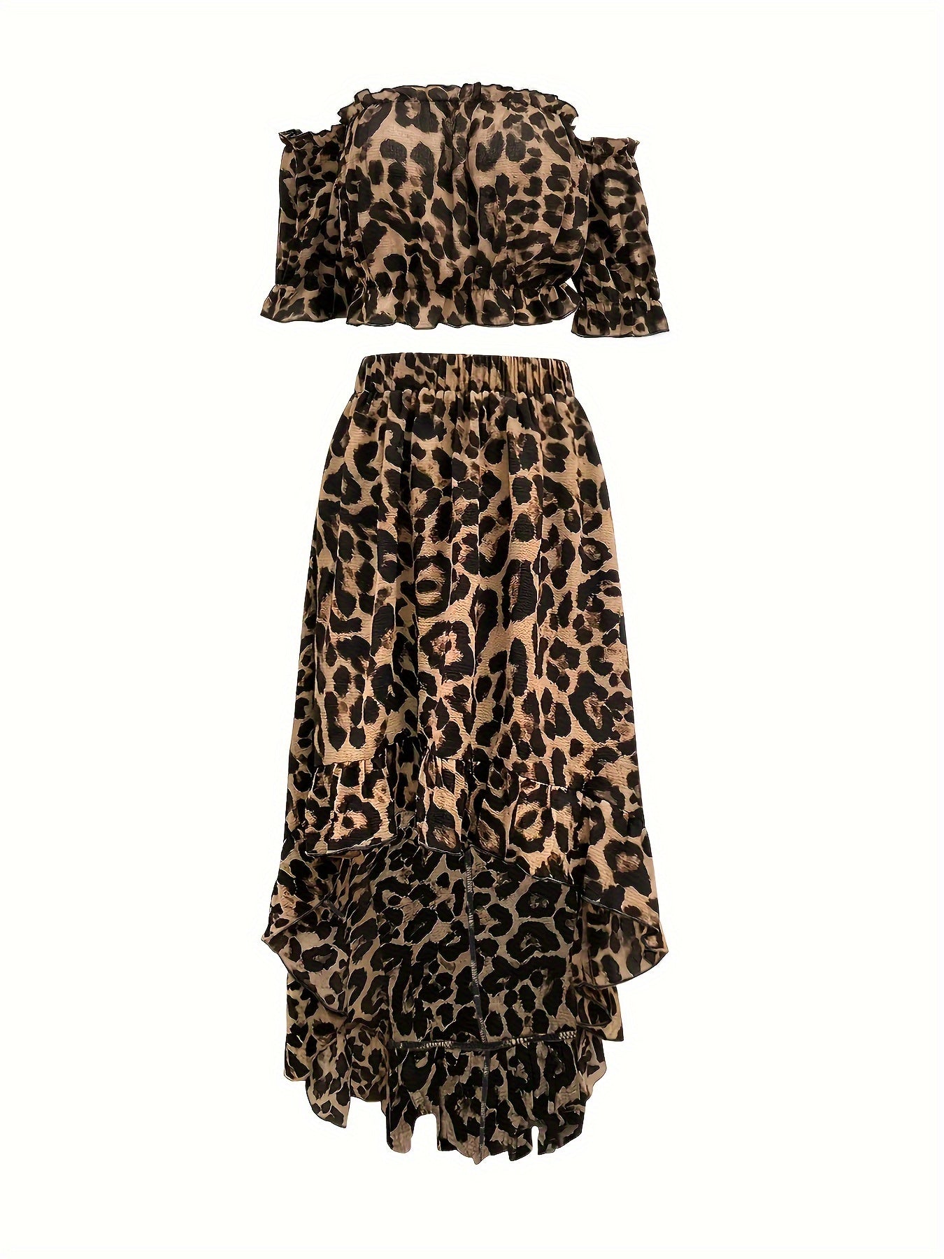 Luipaardprint elegante tweedelige set - Zoey