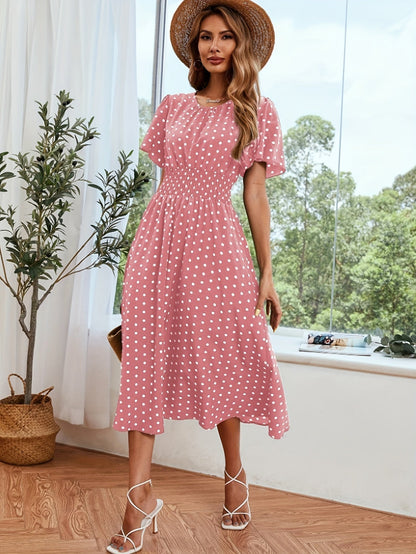 Ariella - Midi-jurk met ronde hals