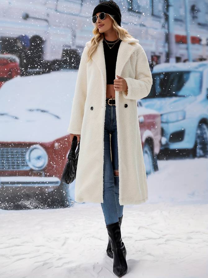 Double-breasted teddy jas