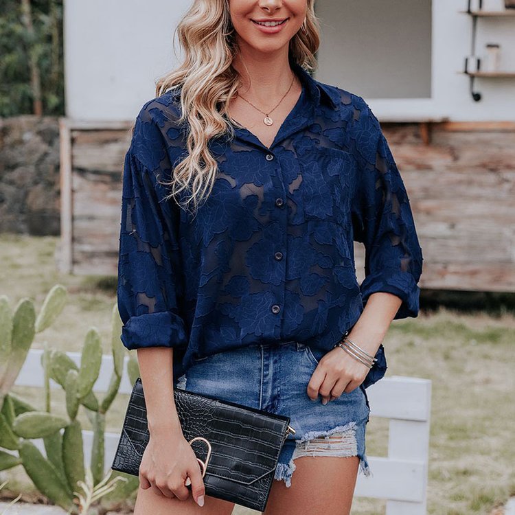 Sofia | Chique Jacquard Blouse