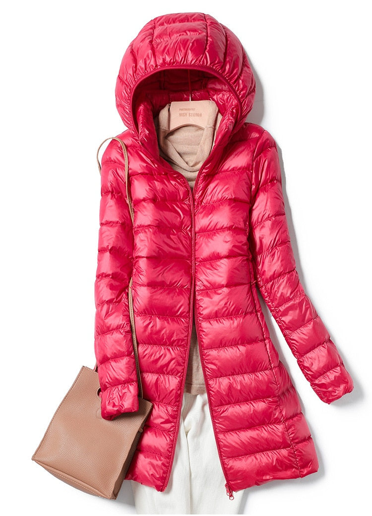 Massimo donsjack | Ultra Light gewatteerde winterjas met capuchon voor dames