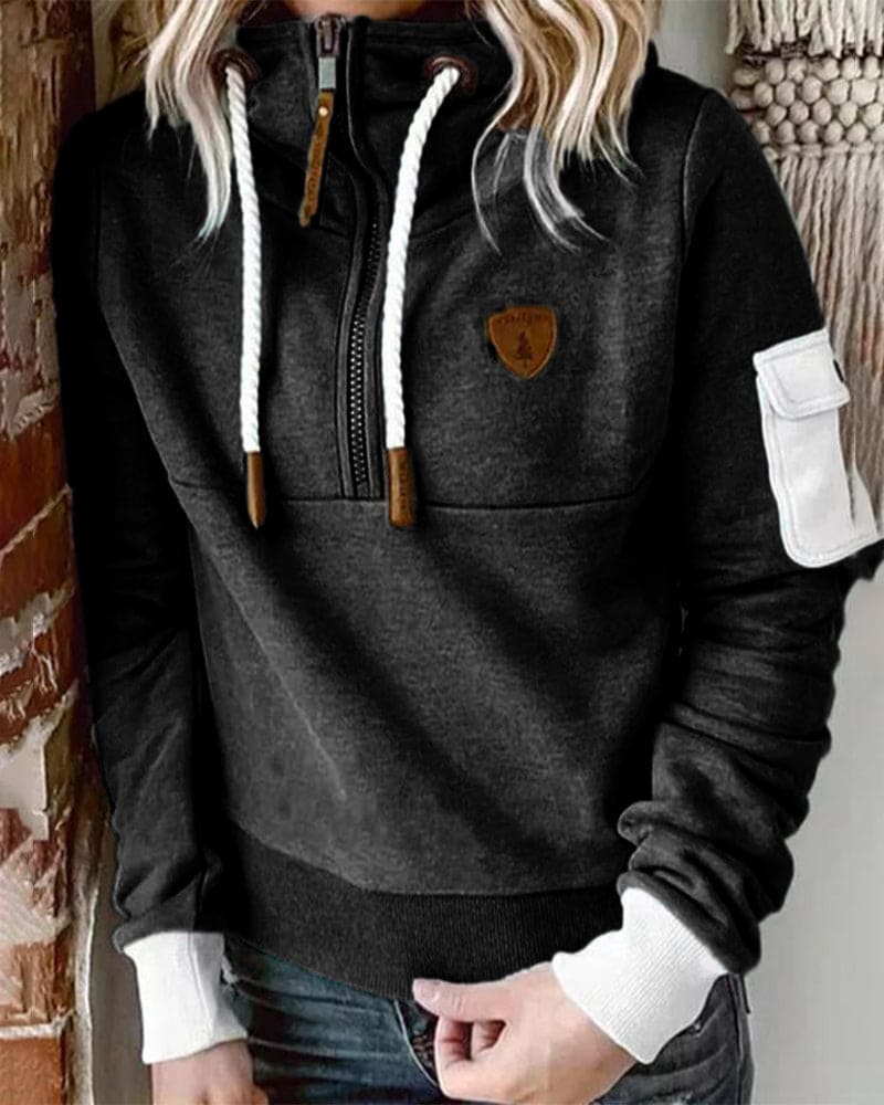 Sophie | Hoodie met halve rits