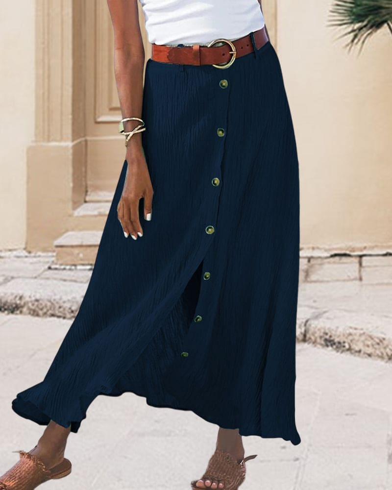 Lotte Lange rok in effen kleur
