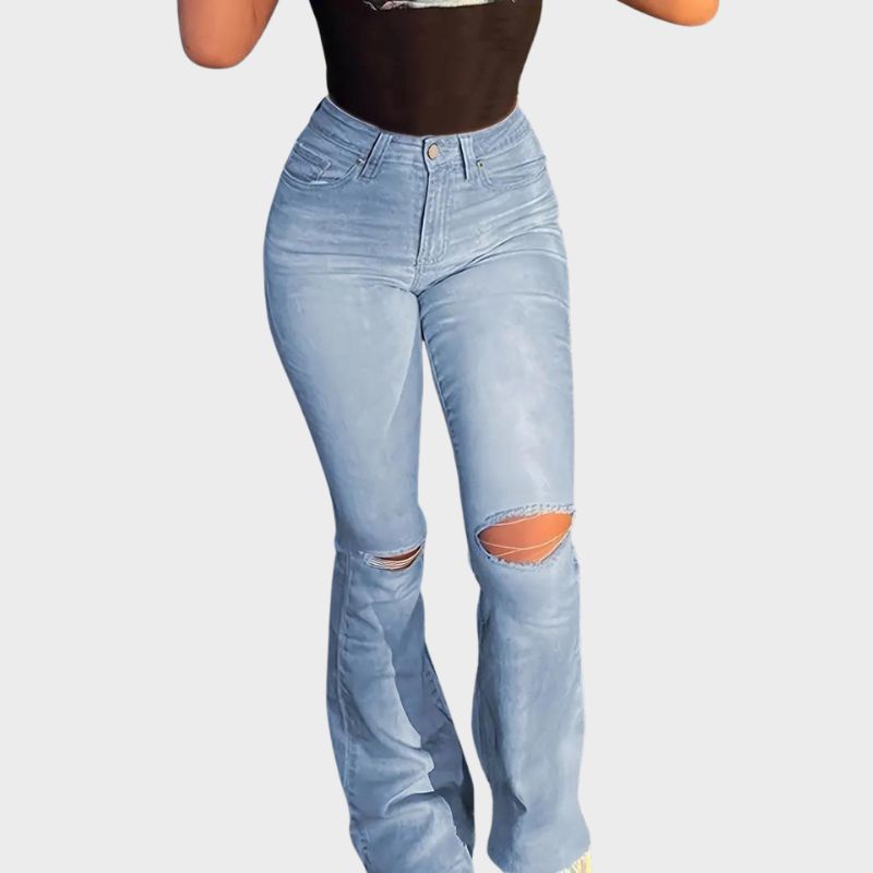 Denim broek met hoge taille