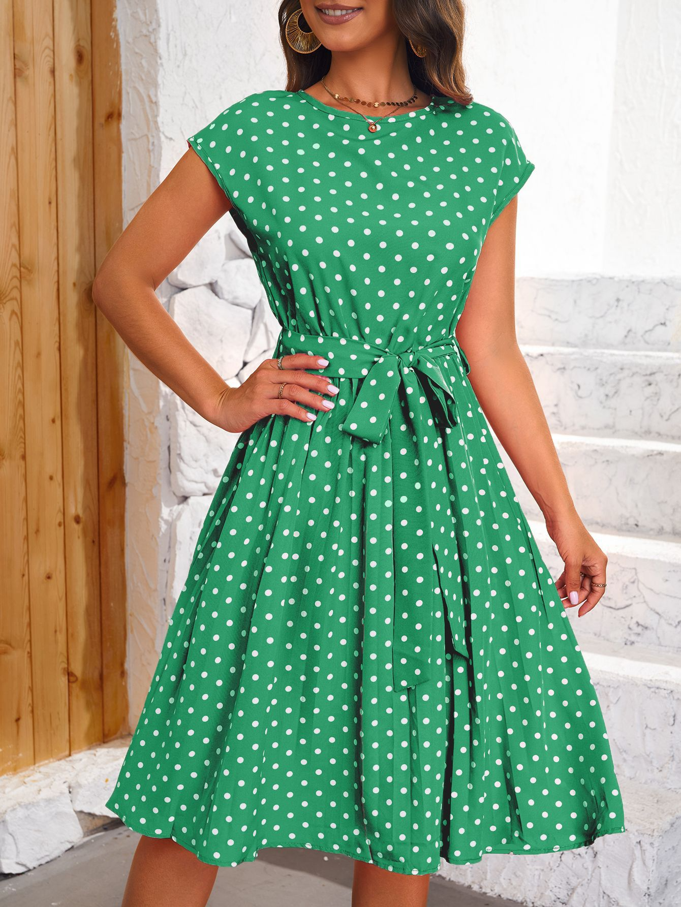 Bethan - Prachtige vintage polkajurk voor lente/zomer