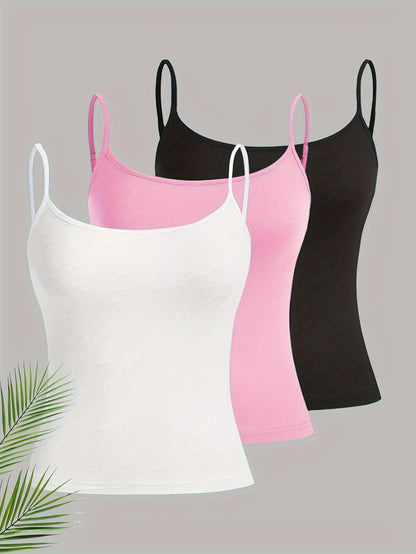 Effen 3-pack Cami Tops - Daisy