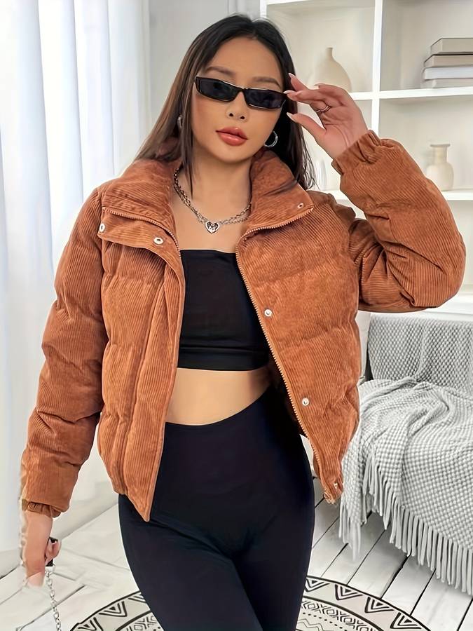 Jas met warme hoge kraag