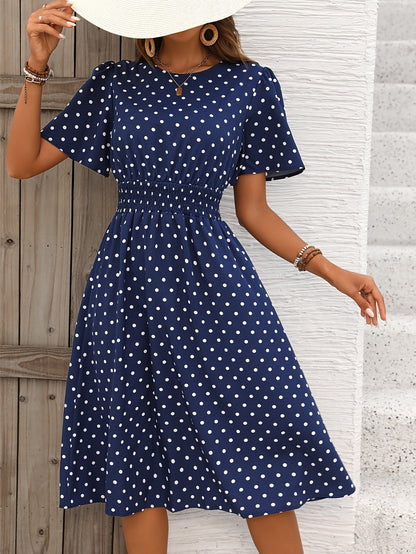 Ariella - Midi-jurk met ronde hals