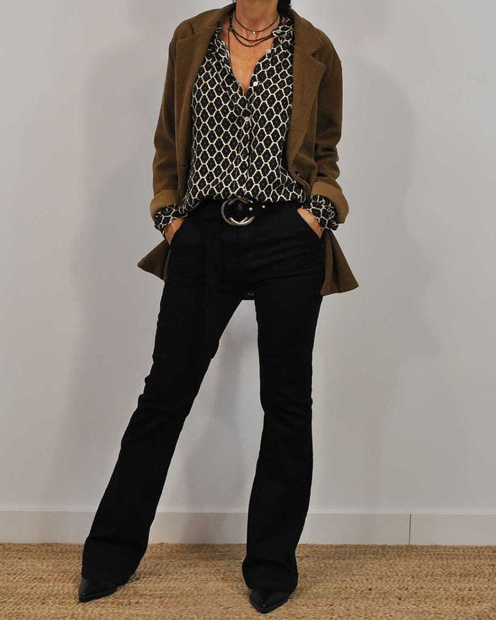 Zara | Bronzen blouse met V-hals