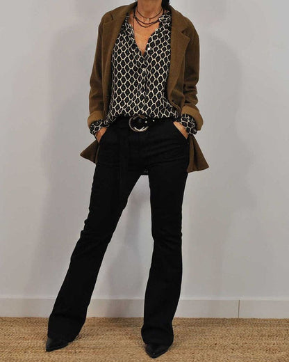 Zara | Bronzen blouse met V-hals