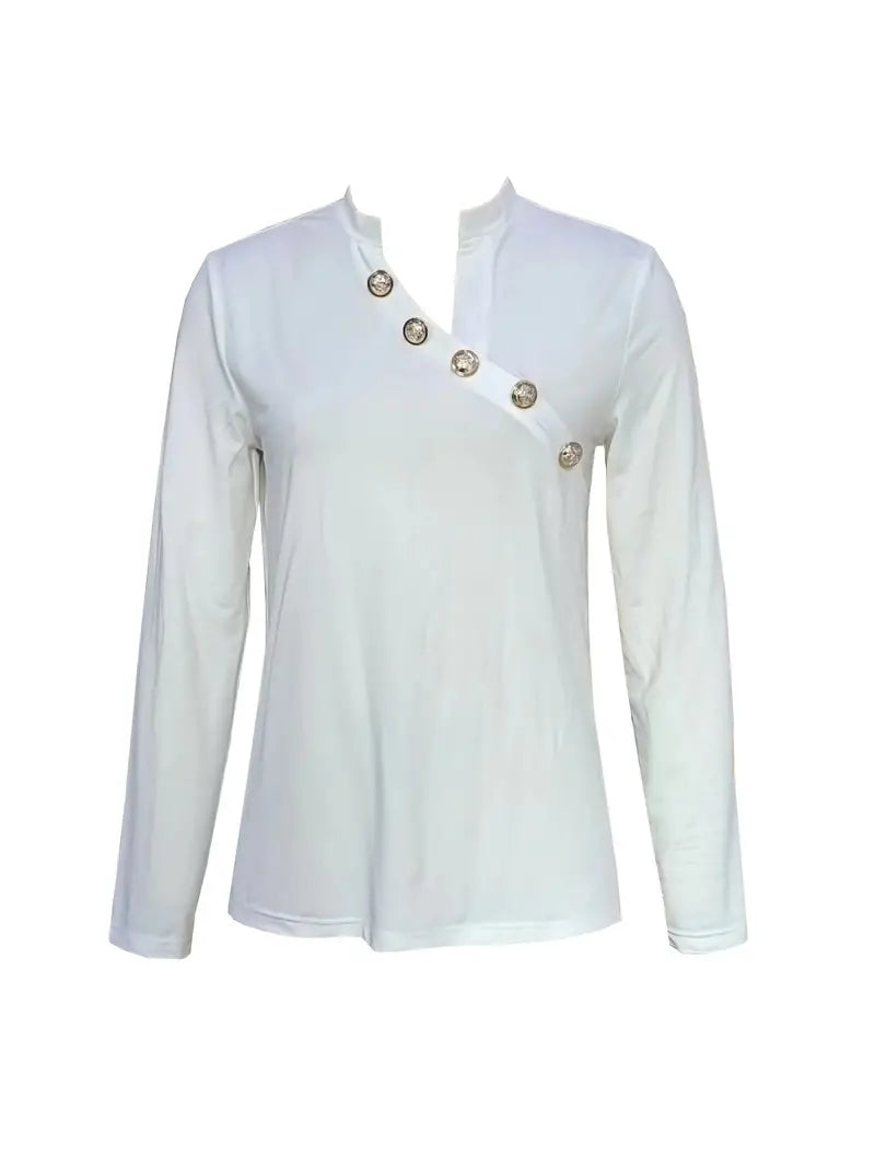 Blouse met assymetrische knopen