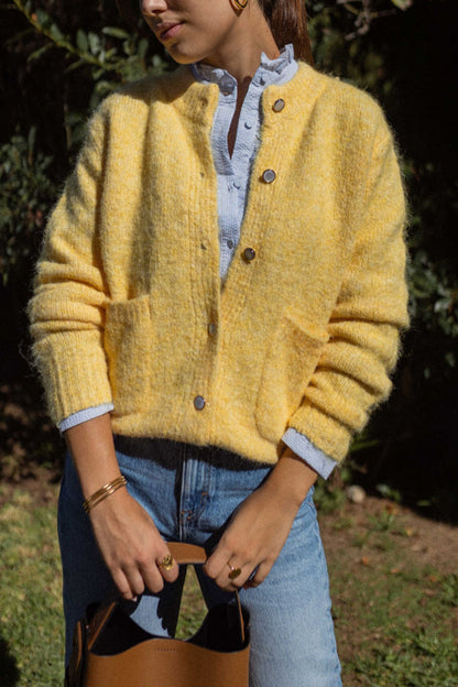 Ronde Hals Cardigan met Losse Pasvorm