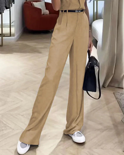 Lisa | Elegante Set met effen overhemd en broek