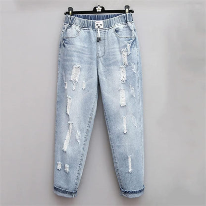 ModeParisienne® Jessy - Hoge Taille Gescheurde Jeans
