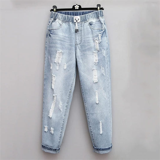 ModeParisienne® Jessy - Hoge Taille Gescheurde Jeans