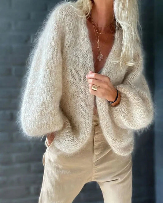 Zobra | Cardigan in één kleur met losse mouwen