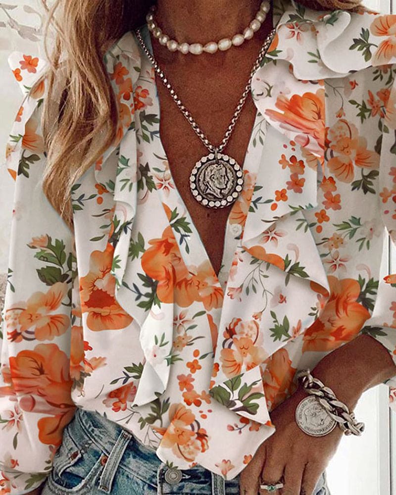 Nikki | Top met lange mouwen en ruches