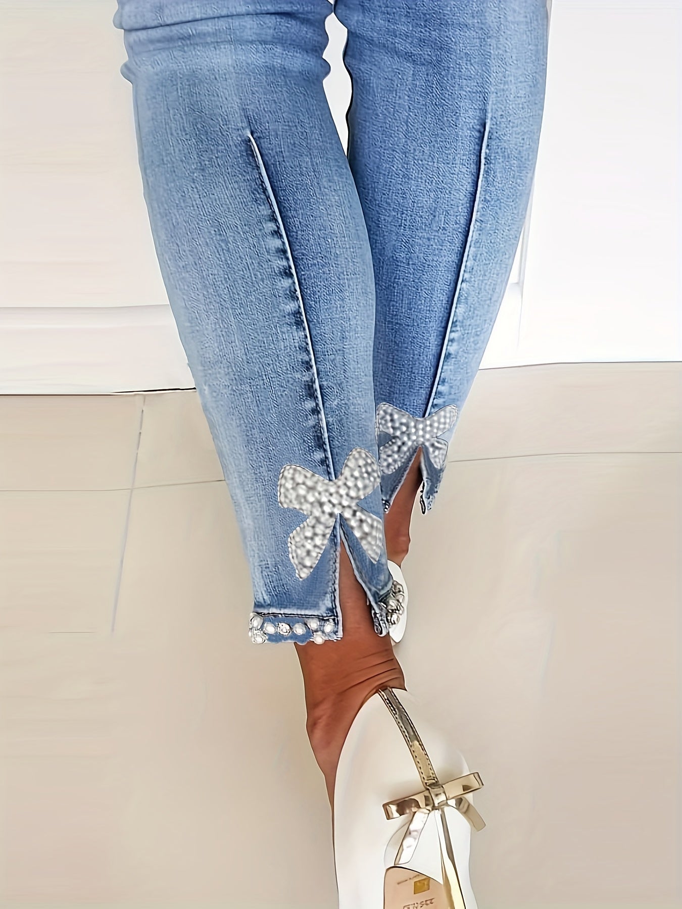 Blauwe high-stretch skinny jeans – Isabella