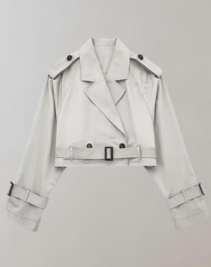 ModeParisienne® Haley - Cropped Windbreaker Jas met Verstelbare Riem