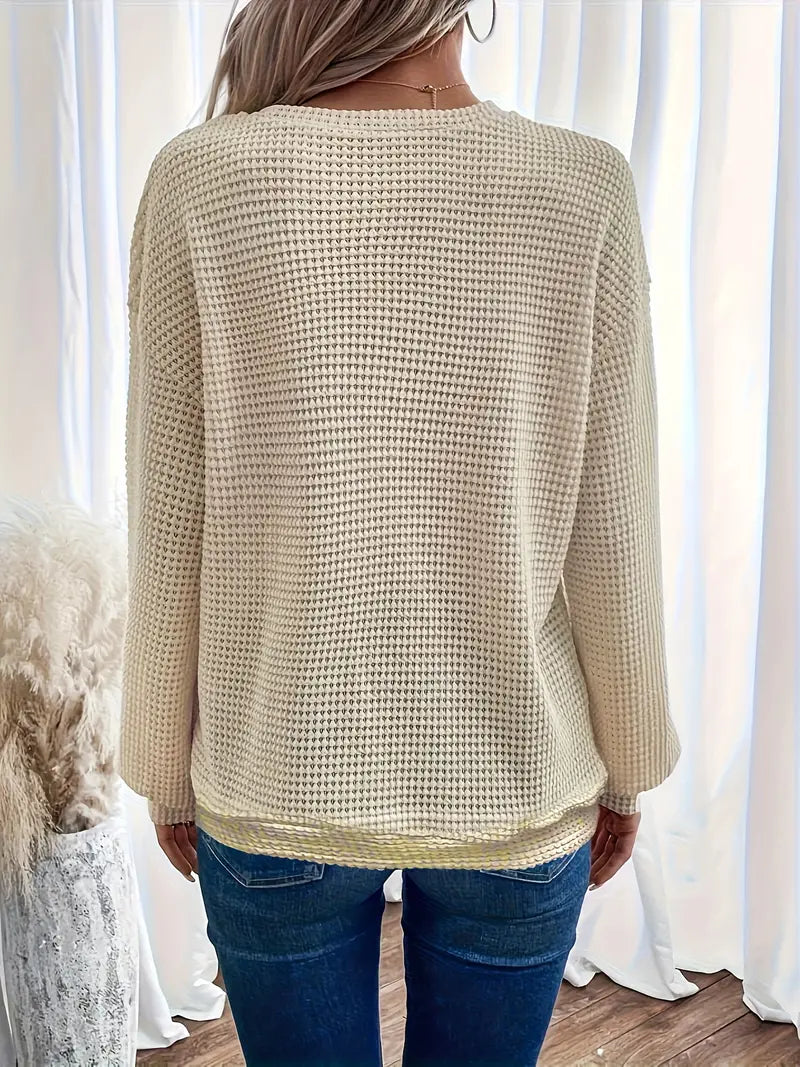 Gewafelde Trui Met Borstzakje