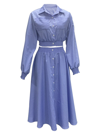 Gestreepte tweedelige rok set - Eleanor