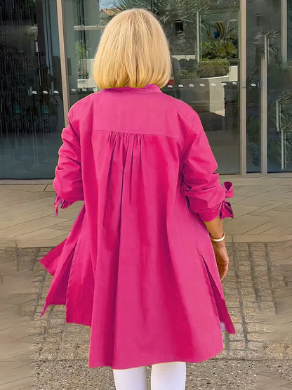 Maud | stijlvolle lange casual blouse met strikmouwen