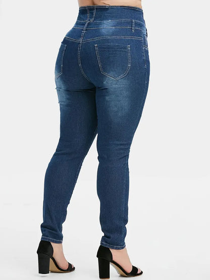 ModeParisienne® Analin - Chique Geknöpfte Rokkenjeans